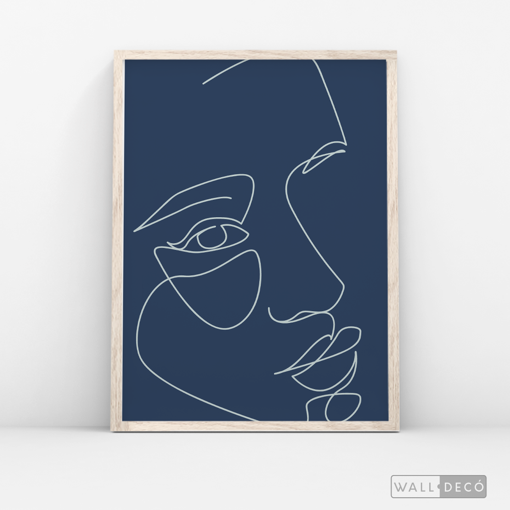 Cuadro Face Lines Azul Tres