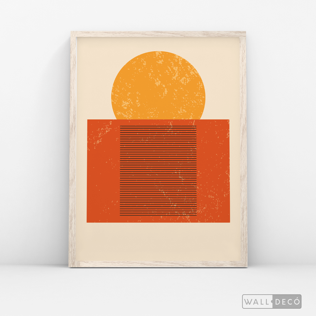 Cuadro Abstracto Minimal Sunset Orange