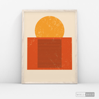 Cuadro Abstracto Minimal Sunset Orange