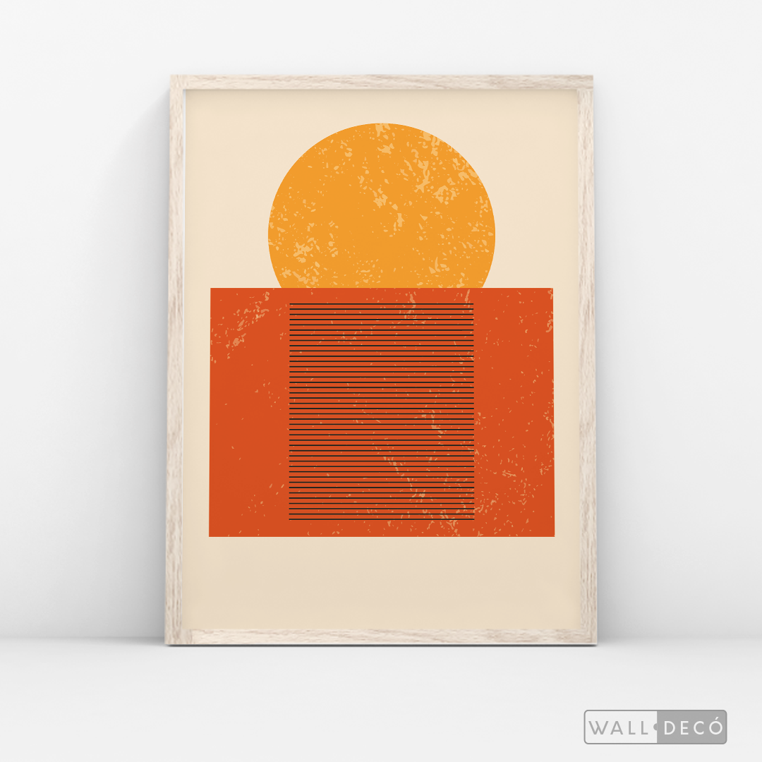 Cuadro Abstracto Minimal Sunset Orange