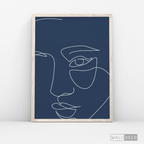 Cuadro Face Lines Azul Uno