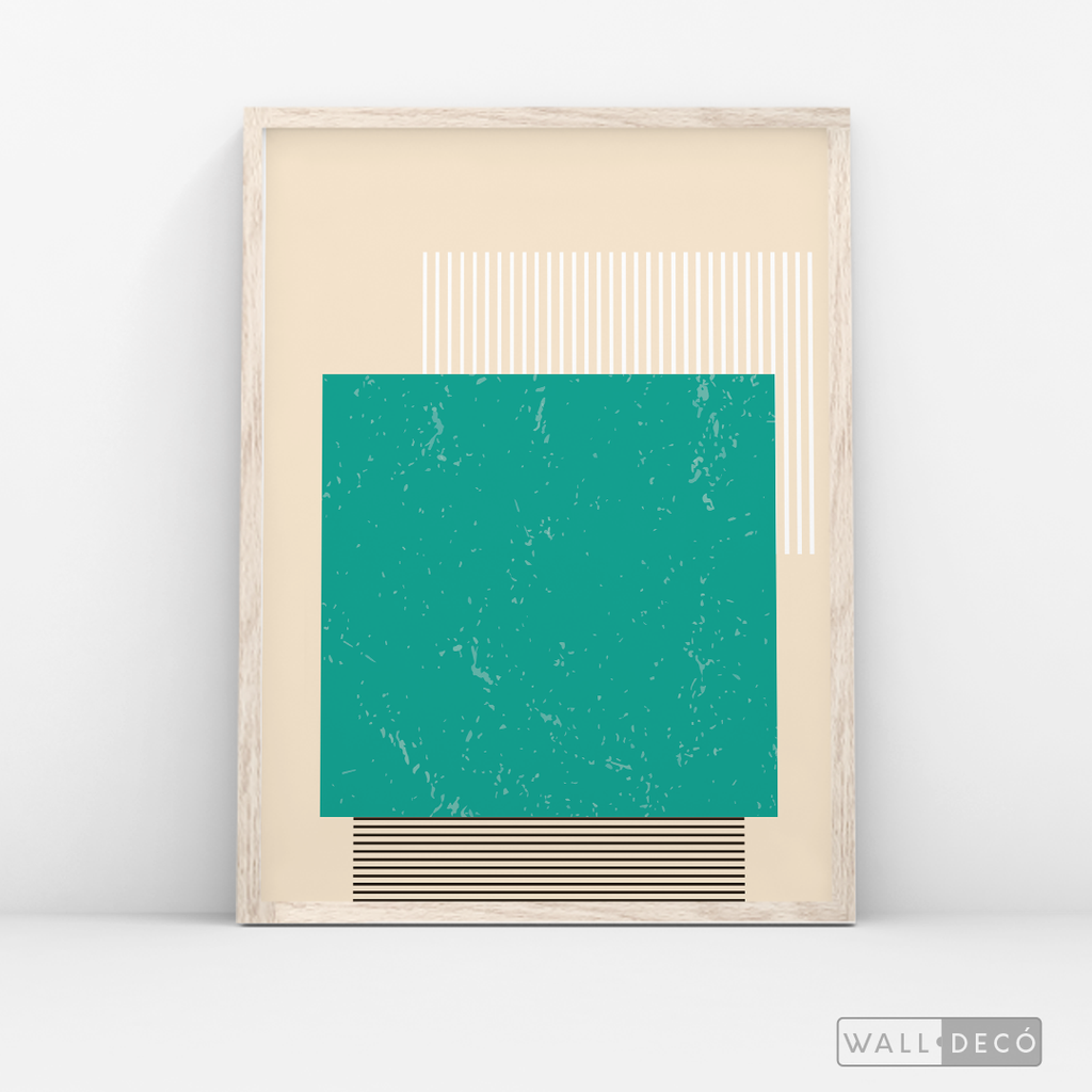 Cuadro Abstracto Minimal Sunset Menta