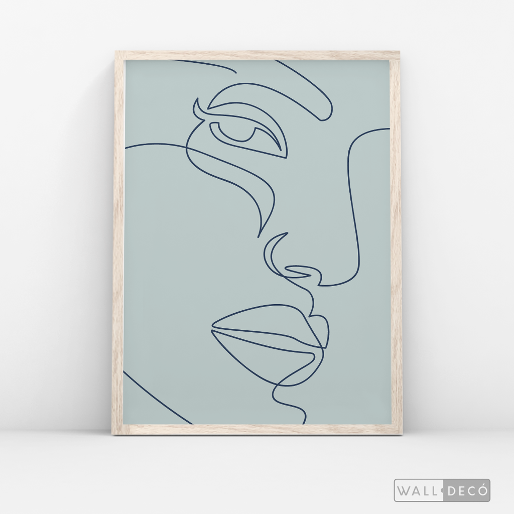 Cuadro Face Lines Azul Dos