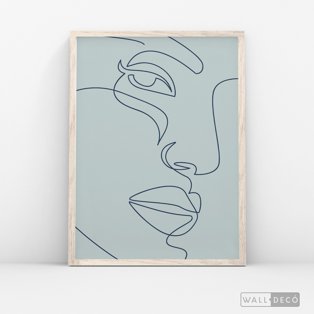 Cuadro Face Lines Azul Dos