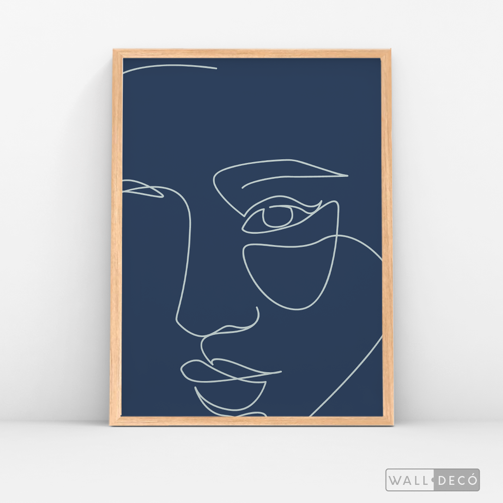 Cuadro Face Lines Azul Uno
