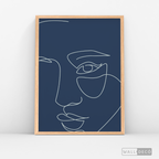 Cuadro Face Lines Azul Uno