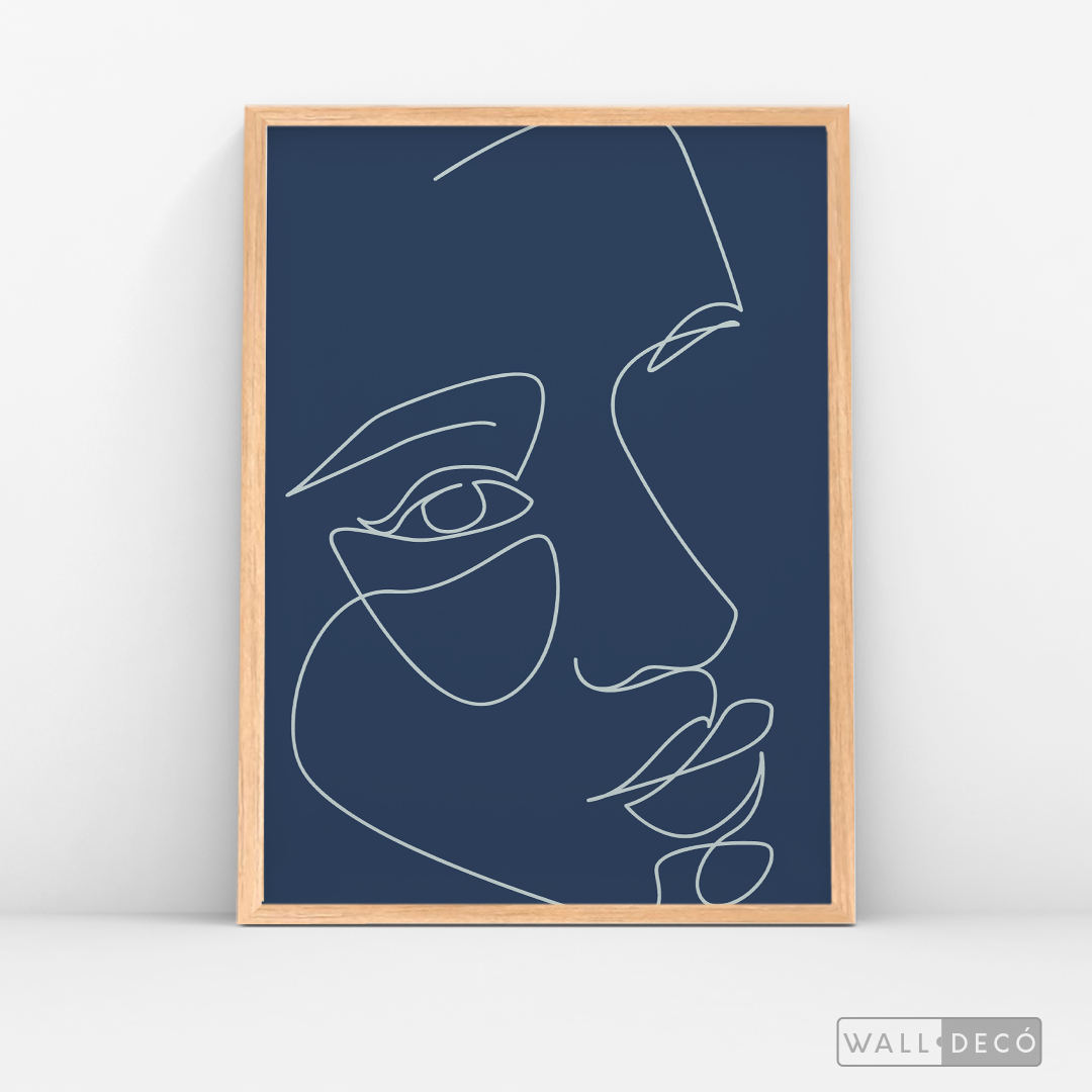 Cuadro Face Lines Azul Tres