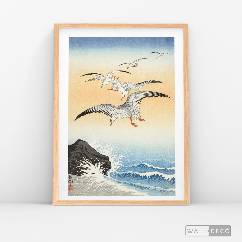Cuadro Aves Gaviotas Japón