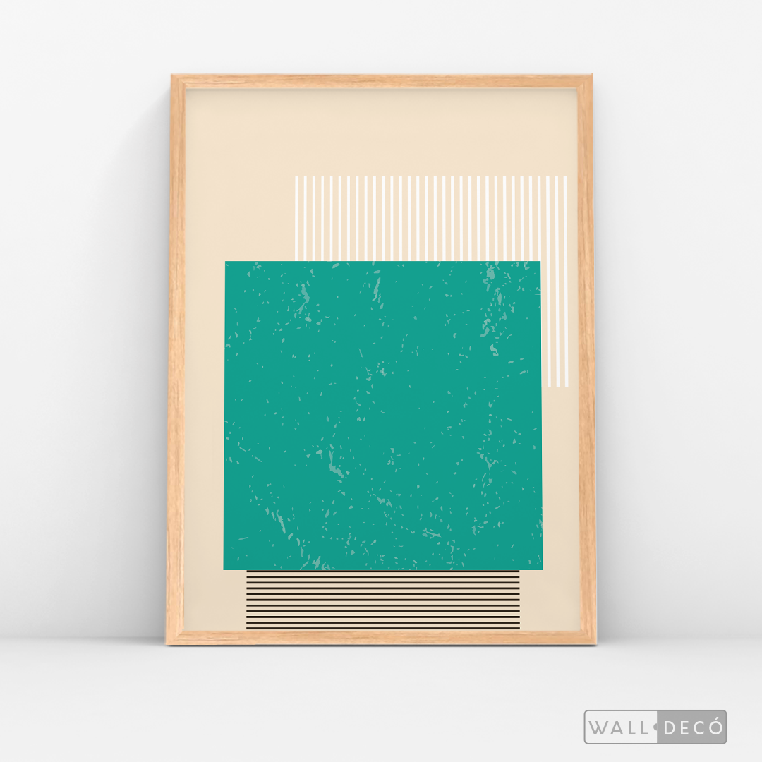 Cuadro Abstracto Minimal Sunset Menta
