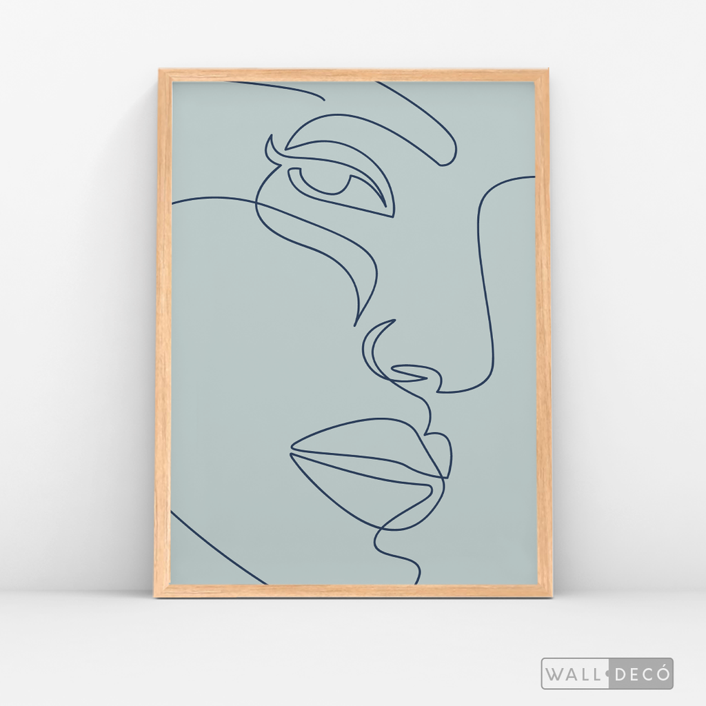 Cuadro Face Lines Azul Dos