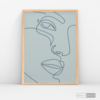 Cuadro Face Lines Azul Dos