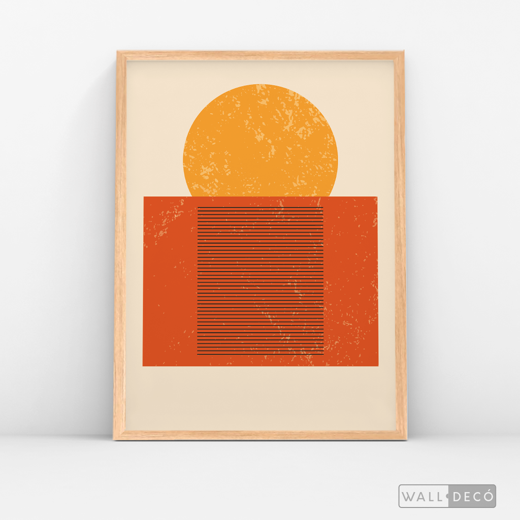 Cuadro Abstracto Minimal Sunset Orange