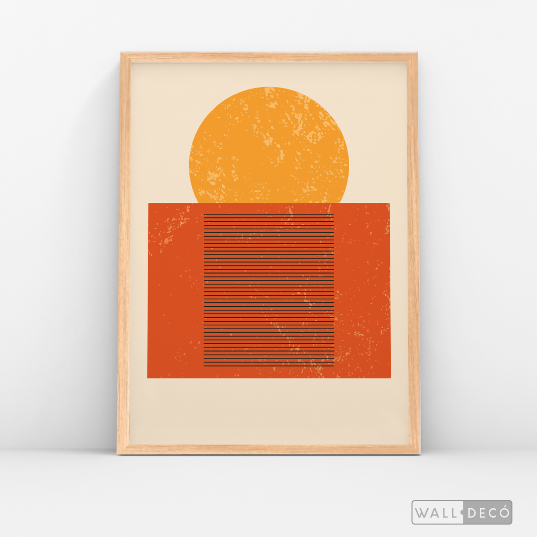 Cuadro Abstracto Minimal Sunset Orange