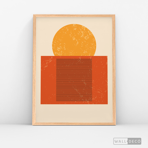 Cuadro Abstracto Minimal Sunset Orange