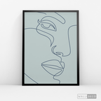 Cuadro Face Lines Azul Dos