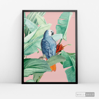 Cuadro Aves Loro Real Azul