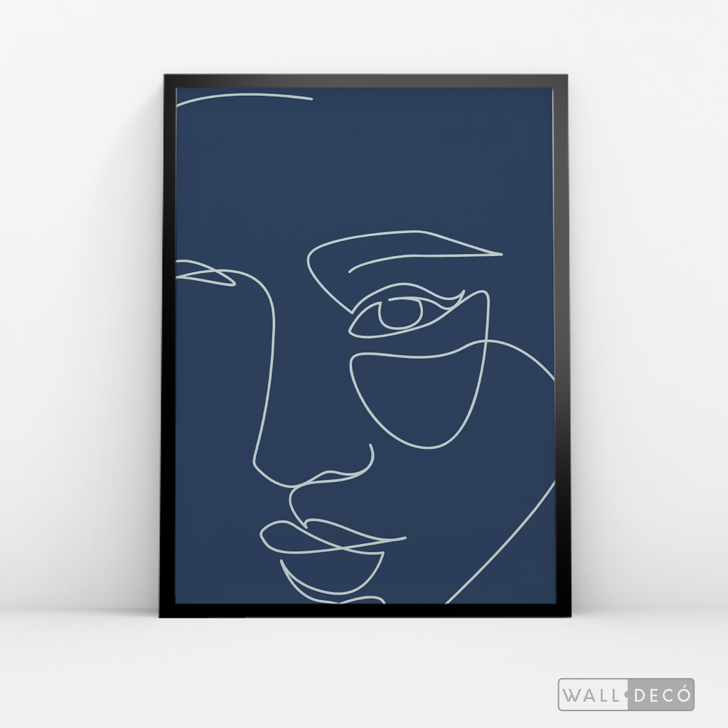 Cuadro Face Lines Azul Uno