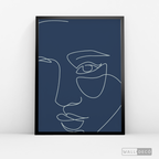 Cuadro Face Lines Azul Uno