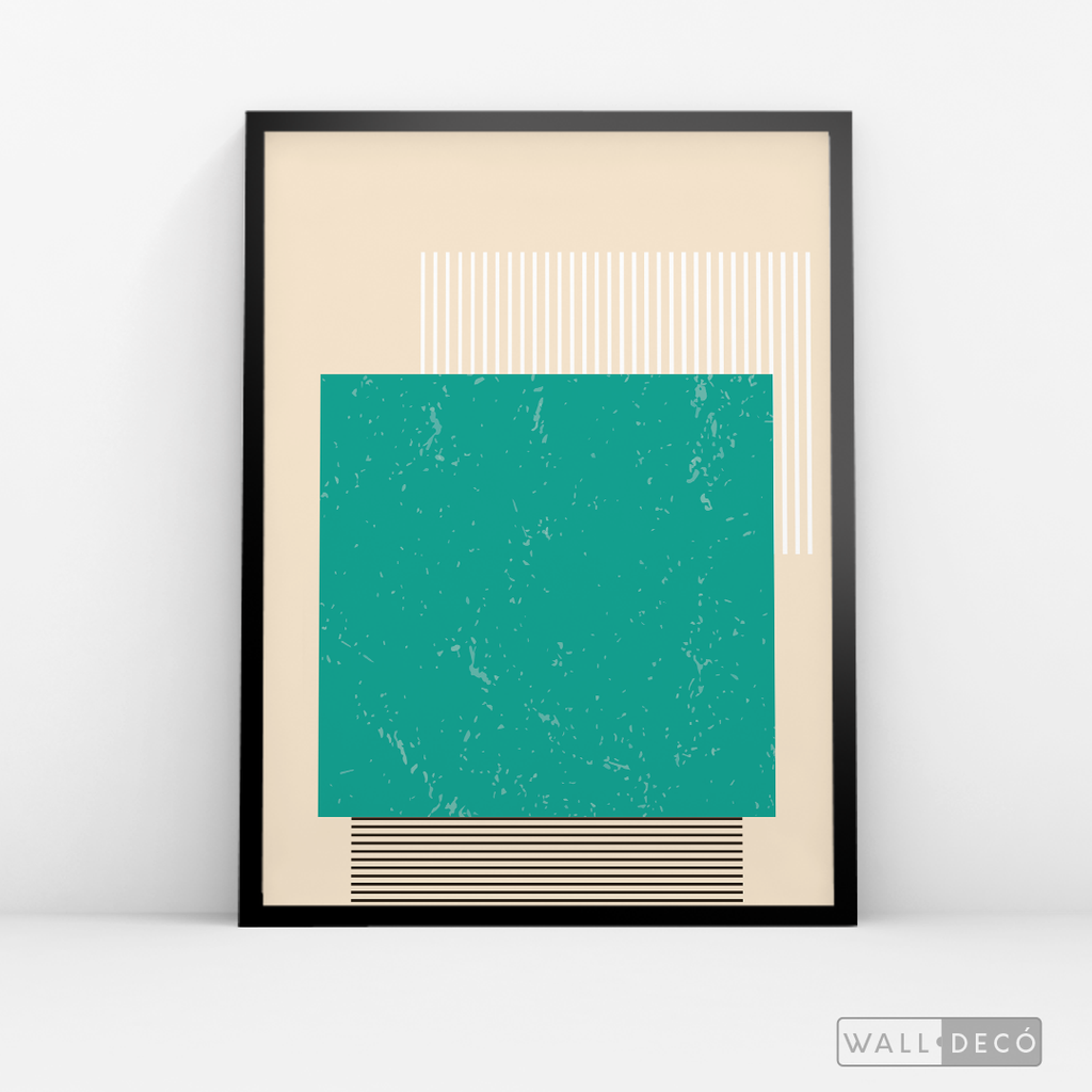 Cuadro Abstracto Minimal Sunset Menta