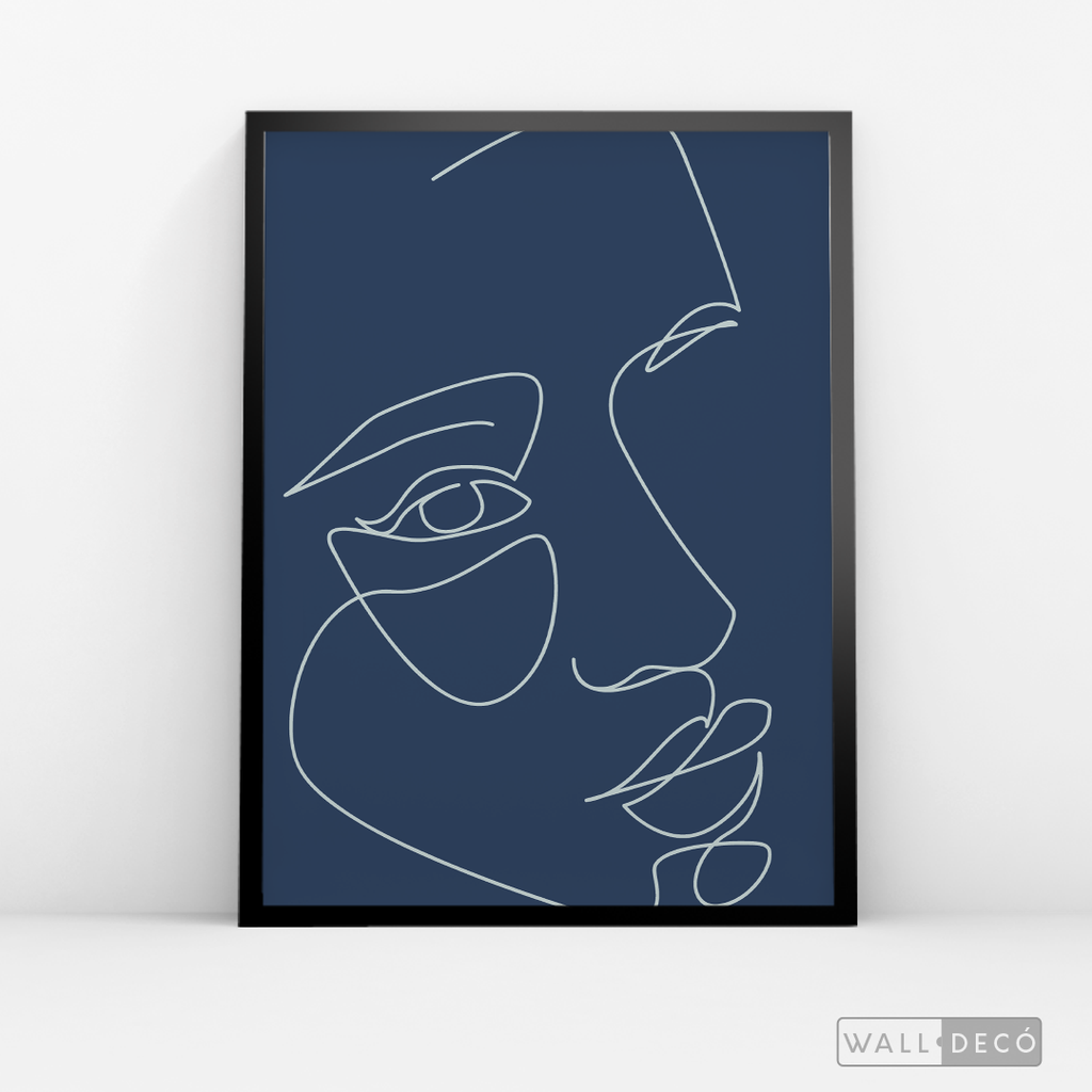 Cuadro Face Lines Azul Tres