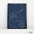 Cuadro Face Lines Azul Tres