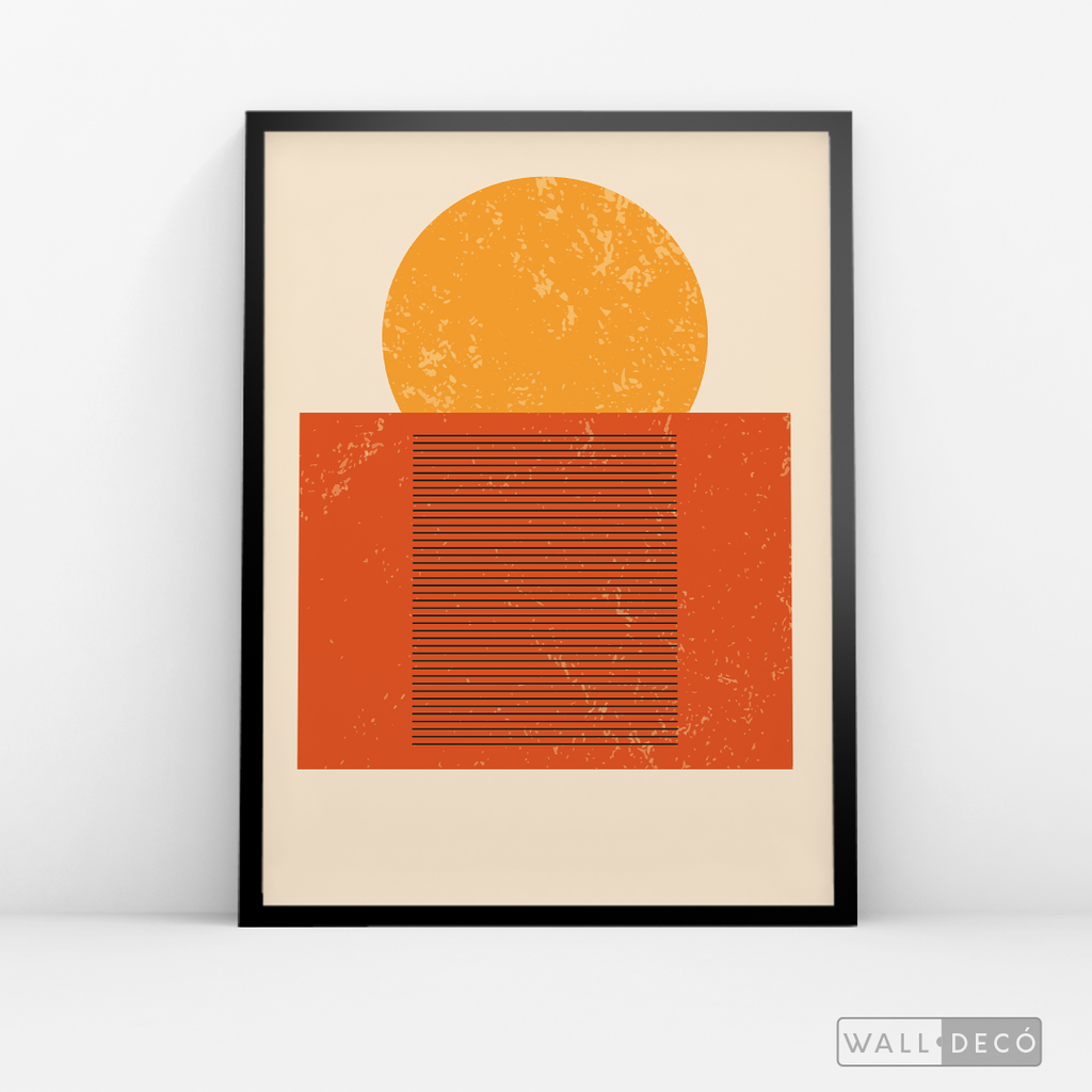 Cuadro Abstracto Minimal Sunset Orange
