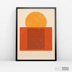 Cuadro Abstracto Minimal Sunset Orange