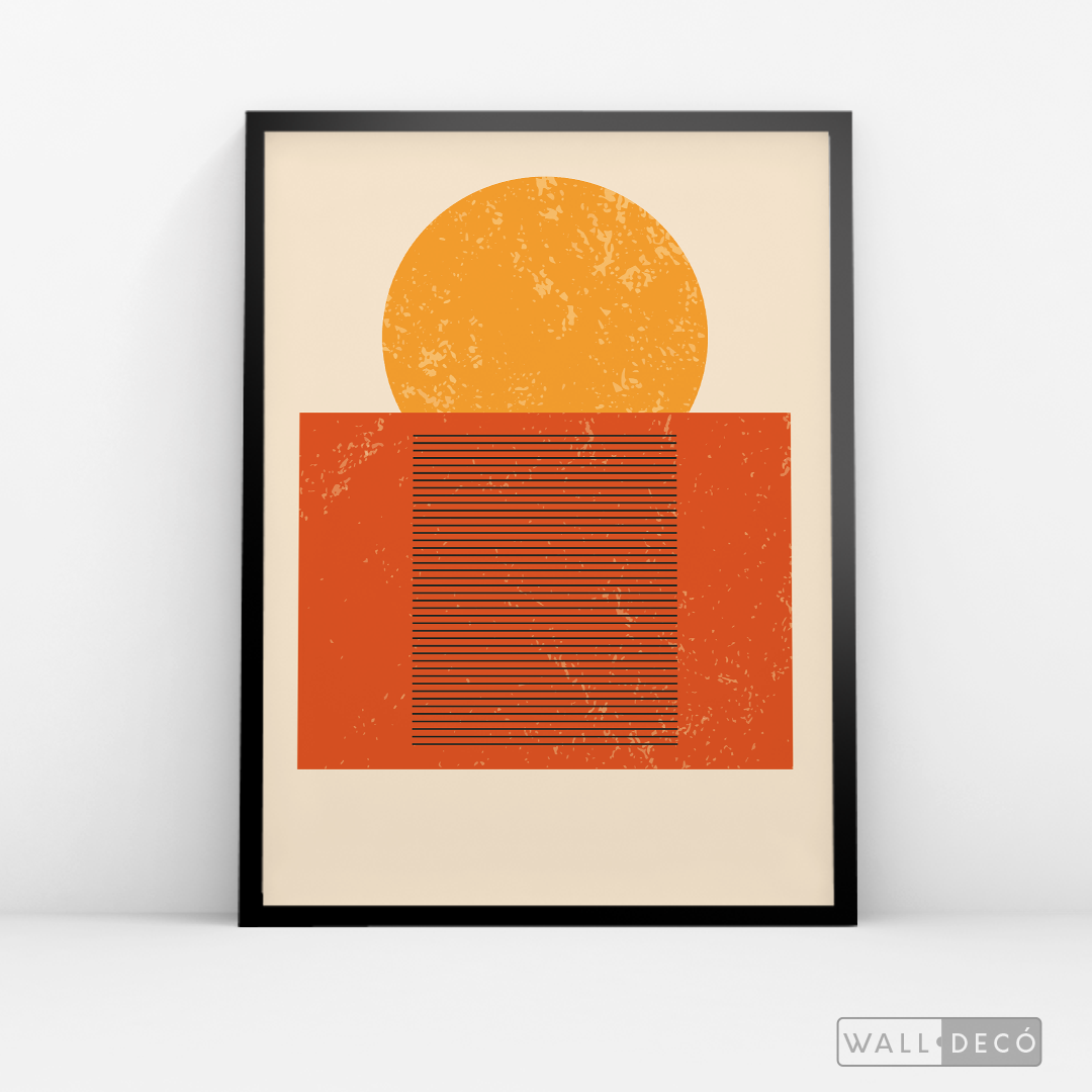 Cuadro Abstracto Minimal Sunset Orange