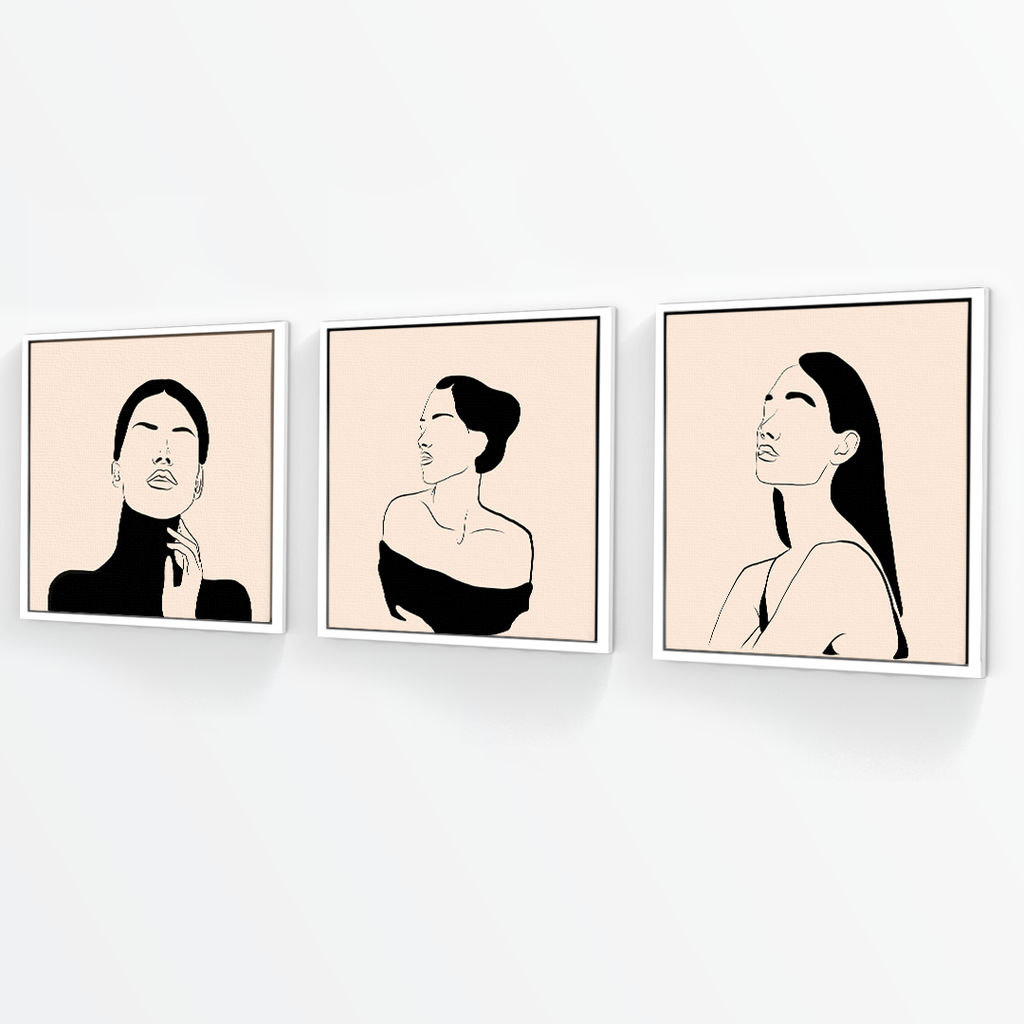 Tríptico Rostros Mujeres (Set x 3)