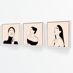 Tríptico Rostros Mujeres (Set x 3)