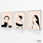 Cargar imagen en el visor de la galería, Tríptico Rostros Mujeres (Set x 3)
