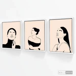 Tríptico Rostros Mujeres (Set x 3)