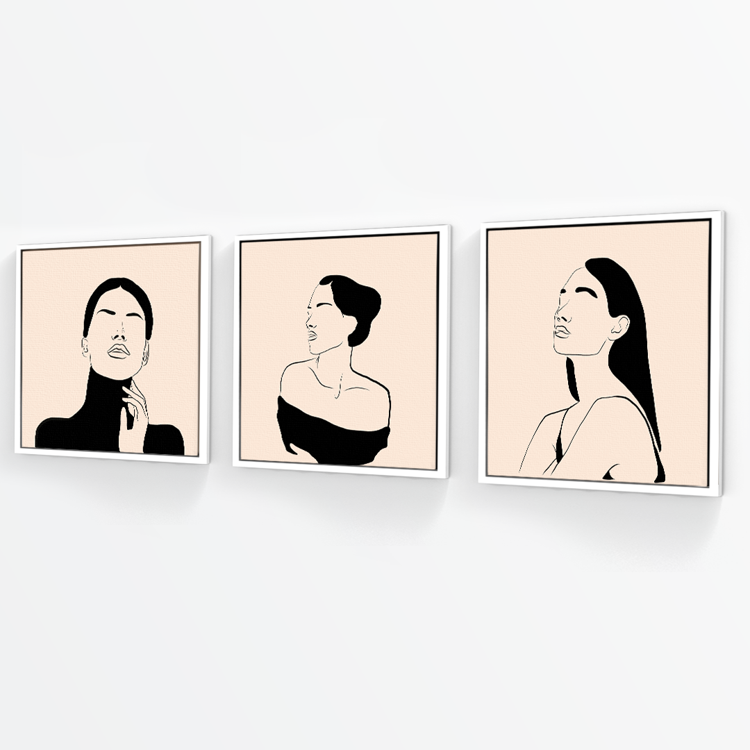 Tríptico Rostros Mujeres (Set x 3)