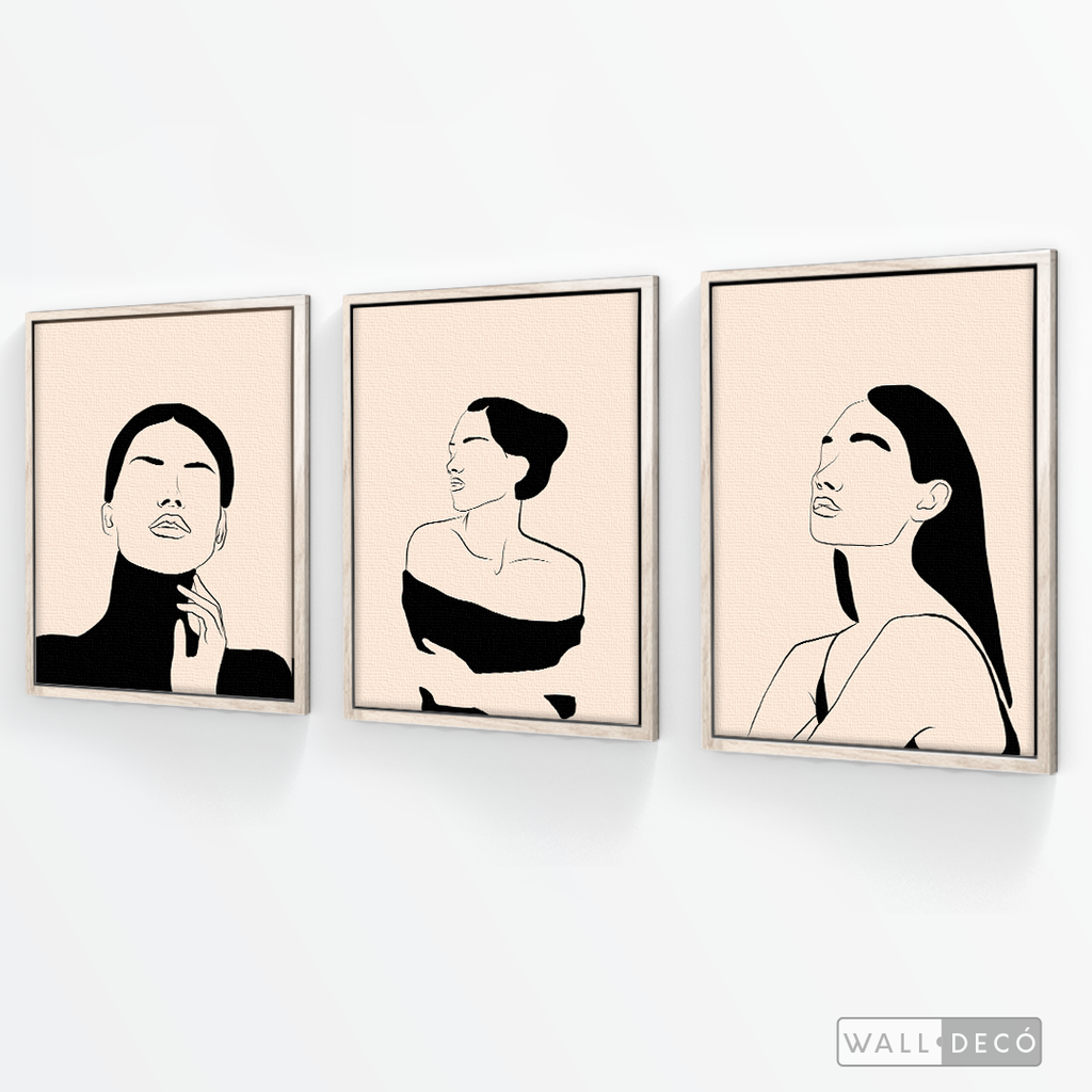 Tríptico Rostros Mujeres (Set x 3)
