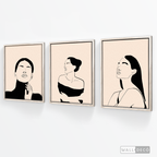 Tríptico Rostros Mujeres (Set x 3)