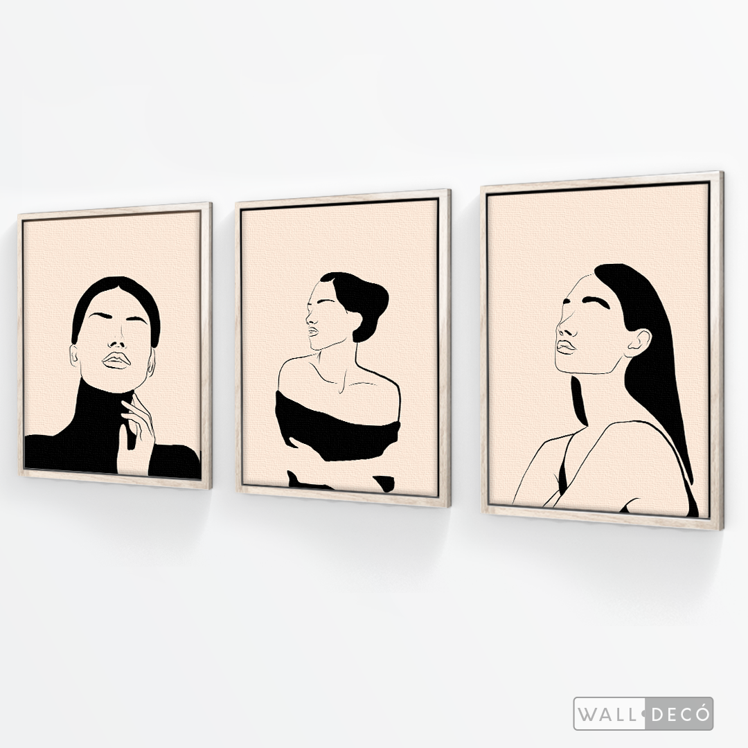 Tríptico Rostros Mujeres (Set x 3)