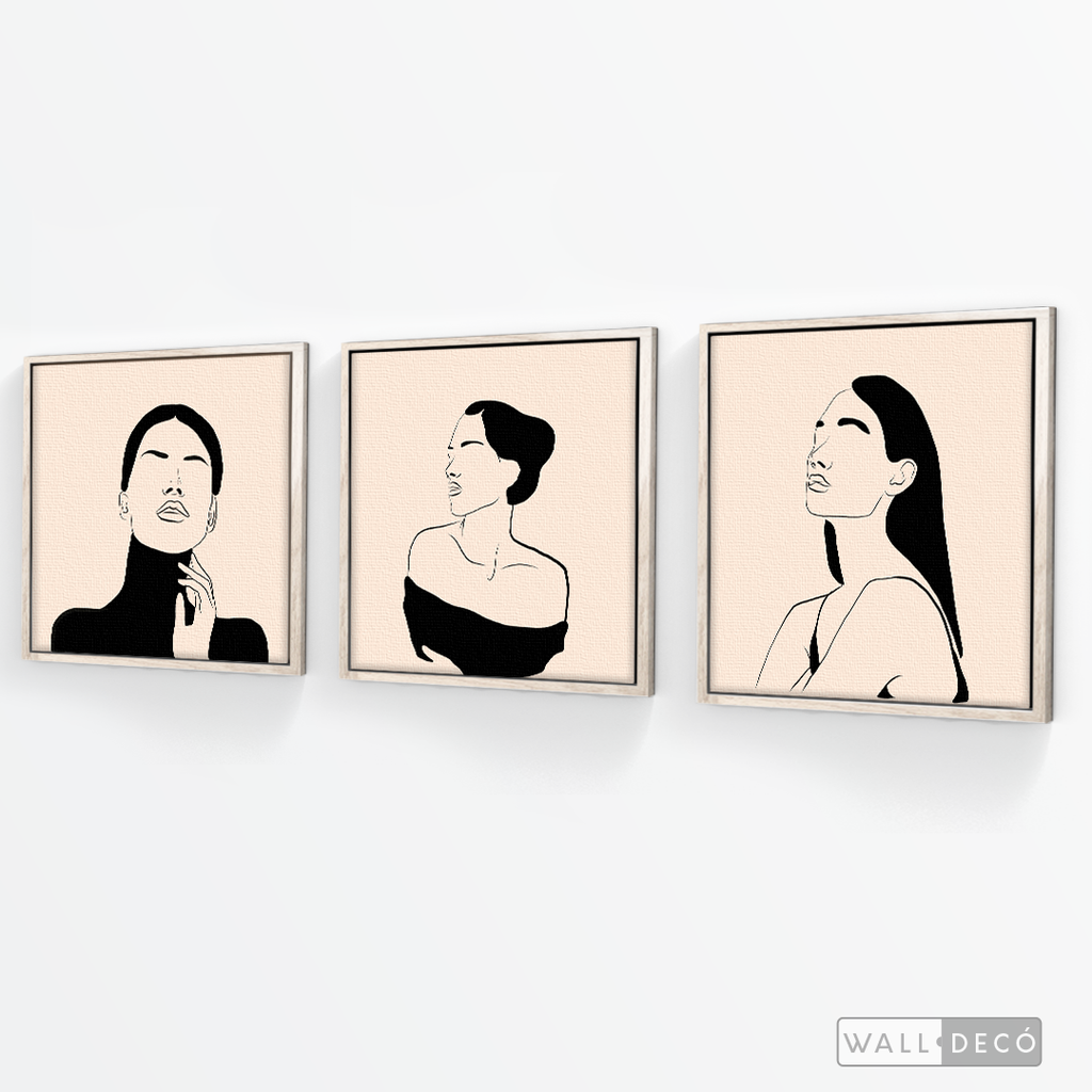 Tríptico Rostros Mujeres (Set x 3)