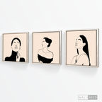 Tríptico Rostros Mujeres (Set x 3)