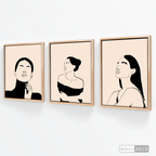 Tríptico Rostros Mujeres (Set x 3)