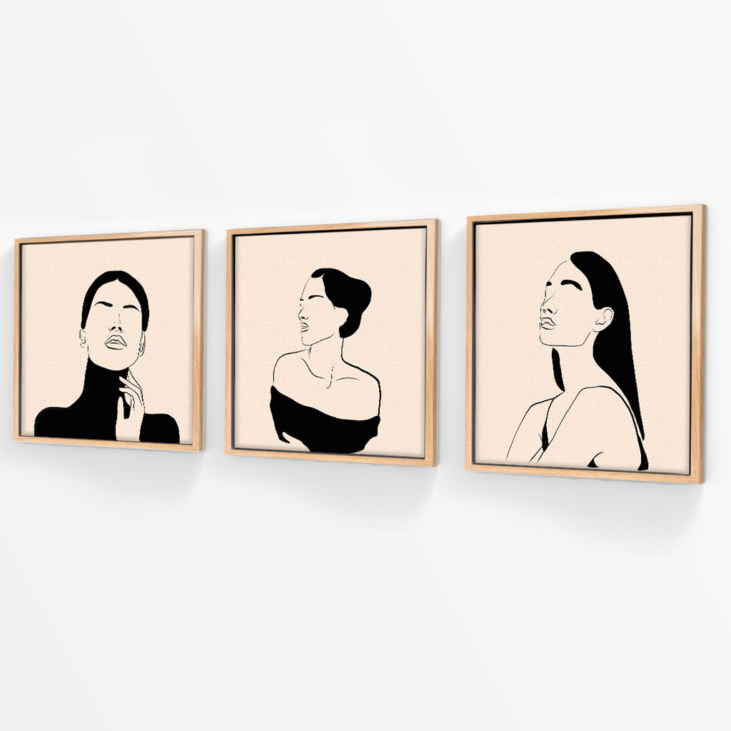 Tríptico Rostros Mujeres (Set x 3)