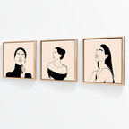 Tríptico Rostros Mujeres (Set x 3)