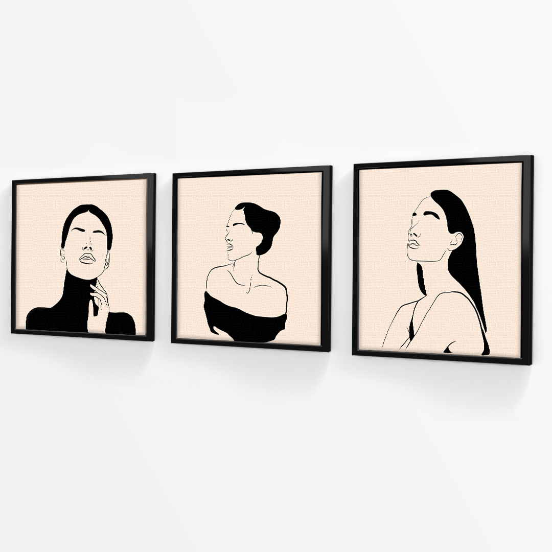 Tríptico Rostros Mujeres (Set x 3)