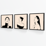 Cargar imagen en el visor de la galería, Tríptico Rostros Mujeres (Set x 3)
