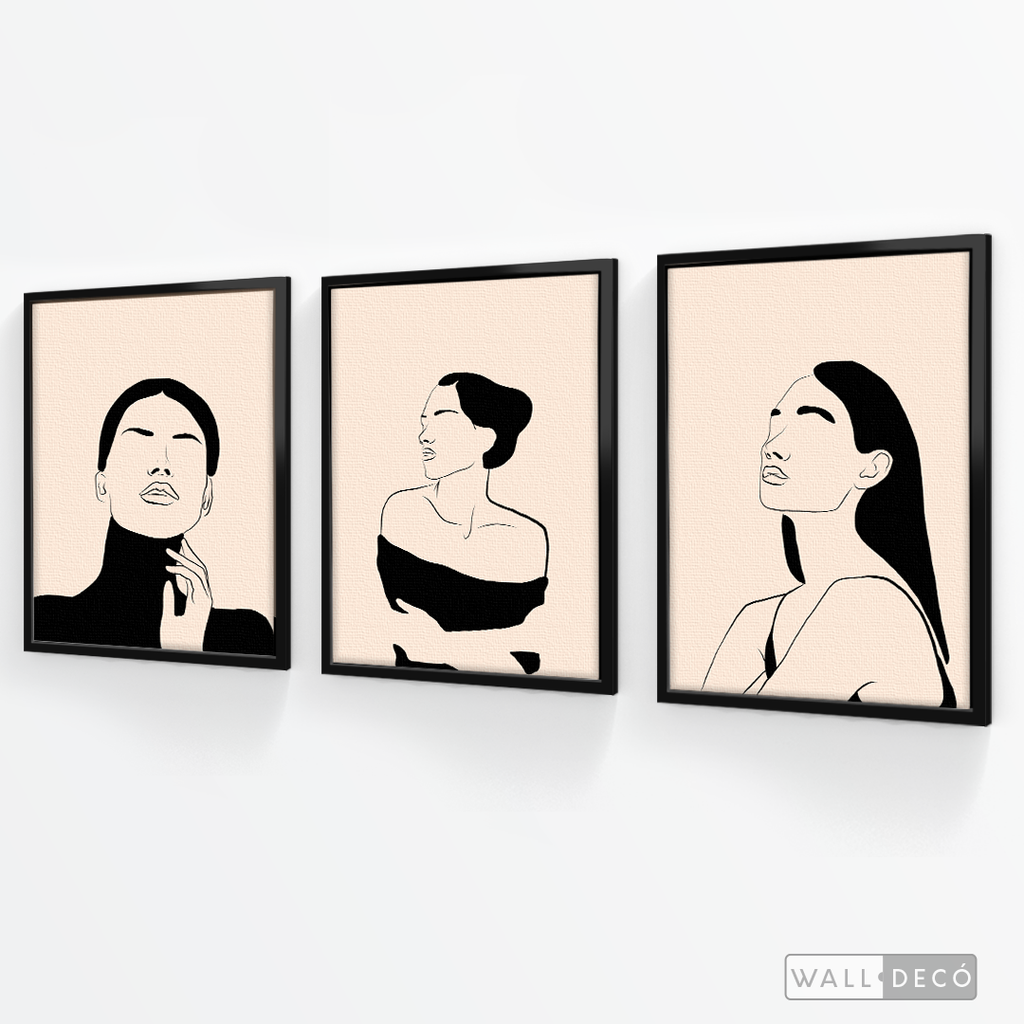 Tríptico Rostros Mujeres (Set x 3)