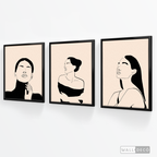 Tríptico Rostros Mujeres (Set x 3)