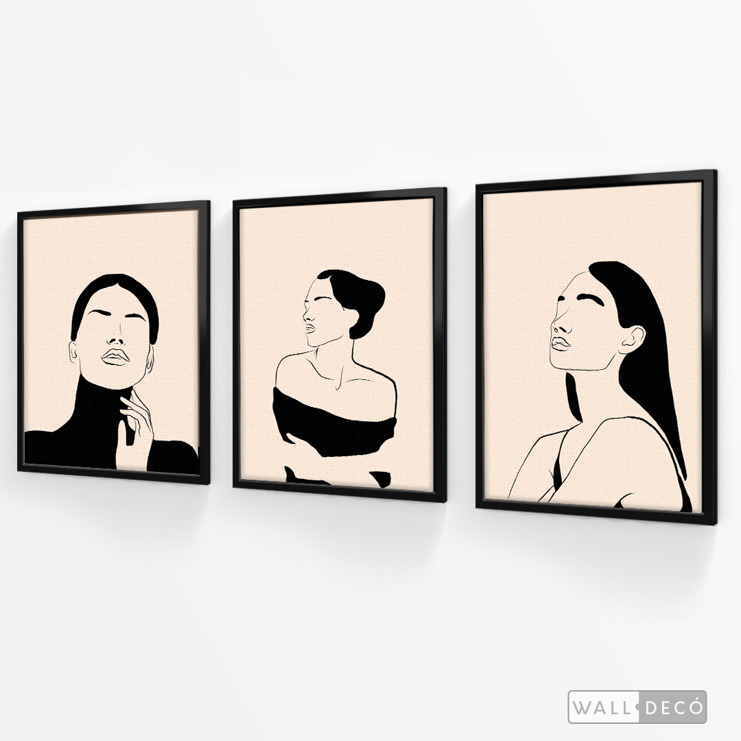 Tríptico Rostros Mujeres (Set x 3)