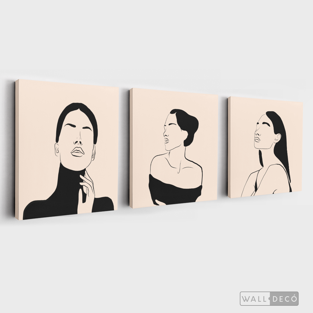 Tríptico Rostros Mujeres (Set x 3)