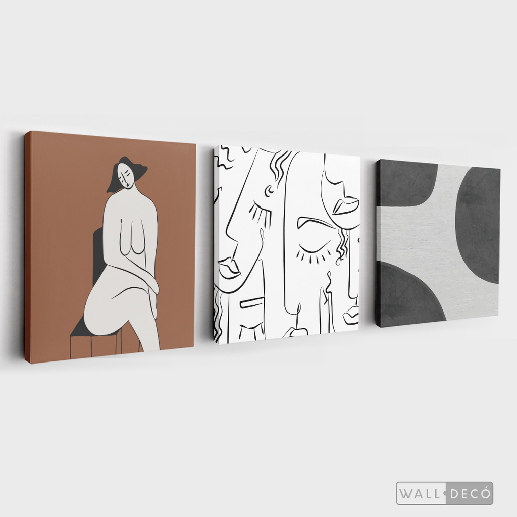 Tríptico Minimalista Brunette