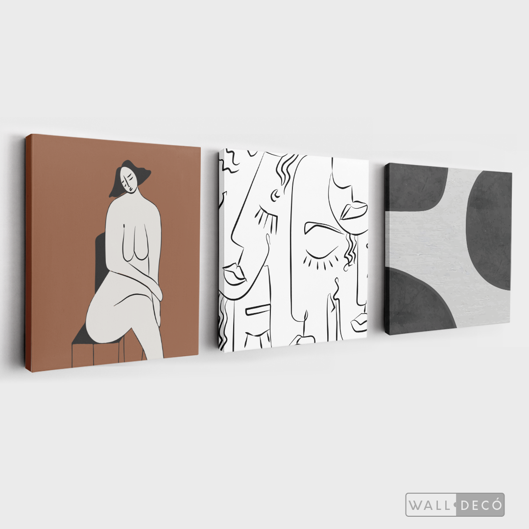 Tríptico Minimalista Brunette