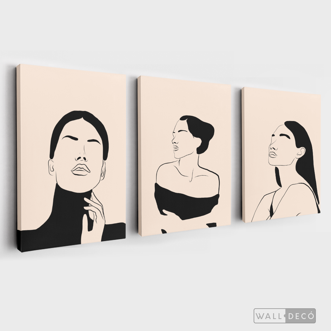 Tríptico Rostros Mujeres (Set x 3)